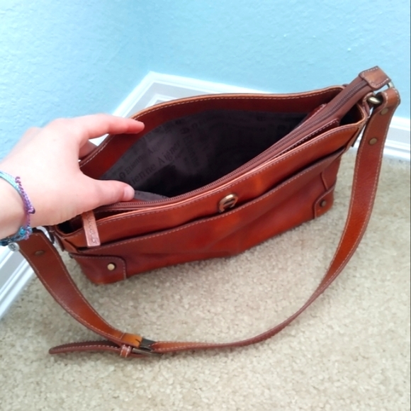 Etienne Aigner *VINTAGE* Genuine Leather Purse, Tan Brown, Brass Hardware - Picture 13 of 16